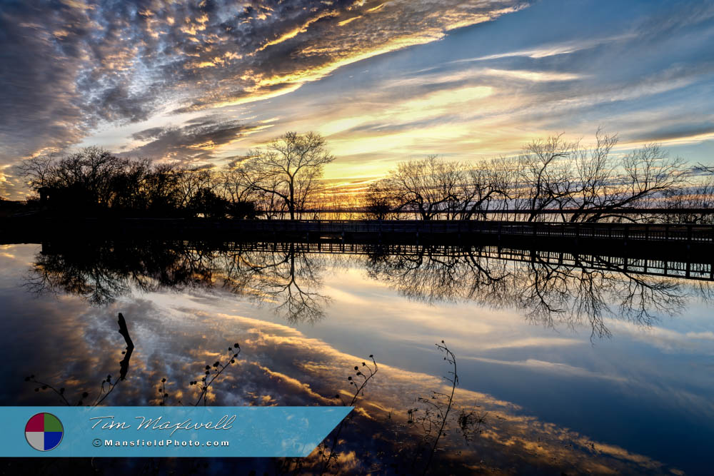 Sunset on Pond and Lake in Texas